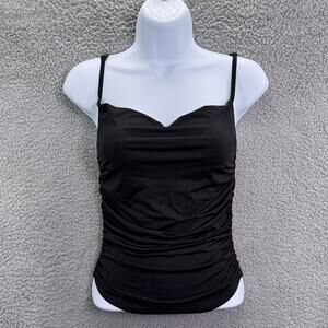 NWT Nasty Gal Camisole Womens 4 Black Draped Cowl Neck Sleeveless Stretch Top